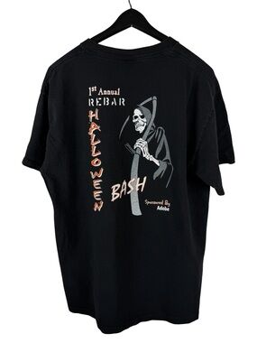 Vintage 90s Adobe 1st Annual Rebar Halloween Tech Promo Graphic Shirt Size L